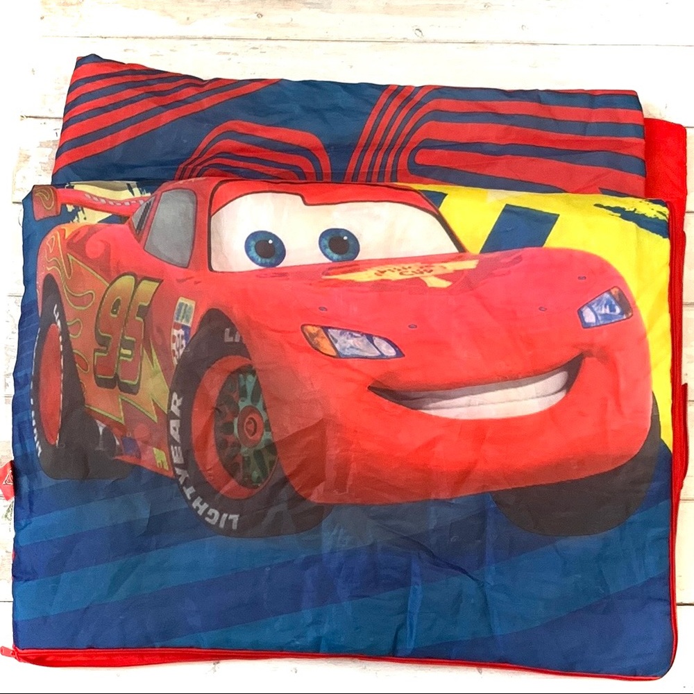 Cars 2 Boys Toddler Kids Sleeping Bag Travel Bed Disney Pixar Lightning McQueen